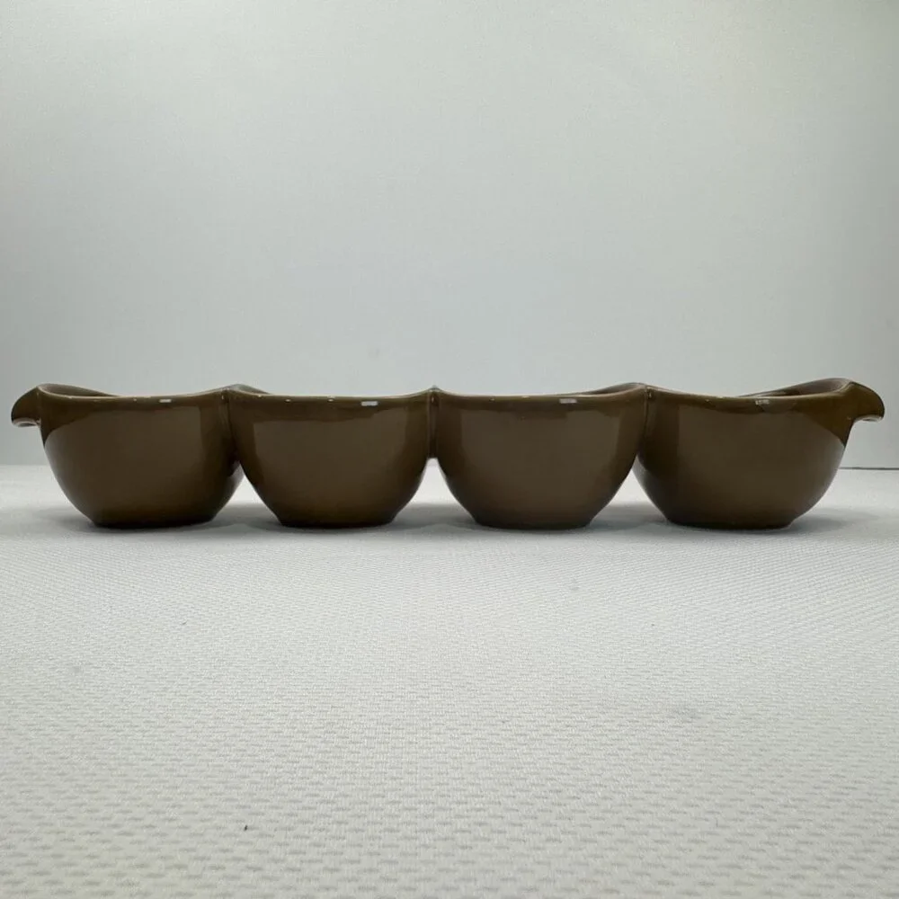 Taste Of Home Entertaining Brown Ceramic 4 Section Serving Dish Condiment Bowl - Picture 3 of 13